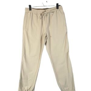 MNG by Mango Beige Cotton Blend Drawstring Waist Casual Joggers Men Sz 34
